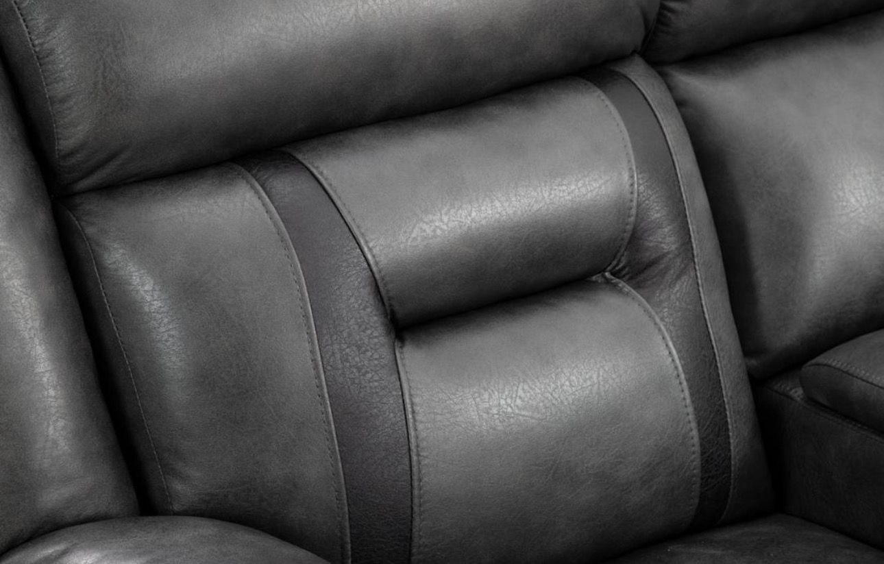 Corner Modern Black Leather Reclining Sectional Sofa with Console & Cup Holder
