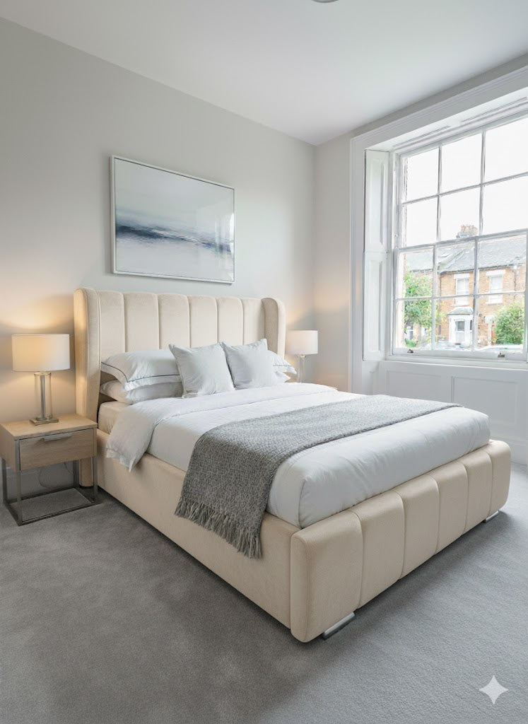 Valencia Frame bed - Thick Wings 54" Line Headboard