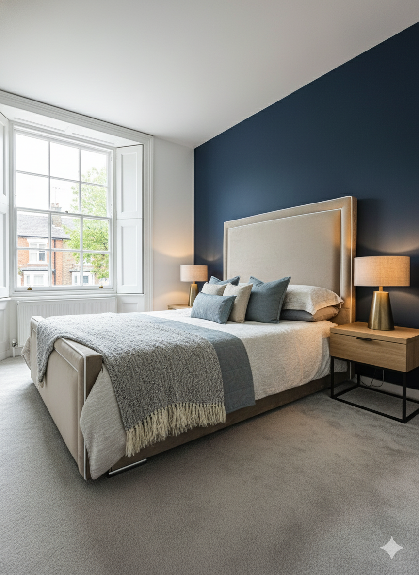 Zara Bed - 54 inches Zara Double Pipping Headboard