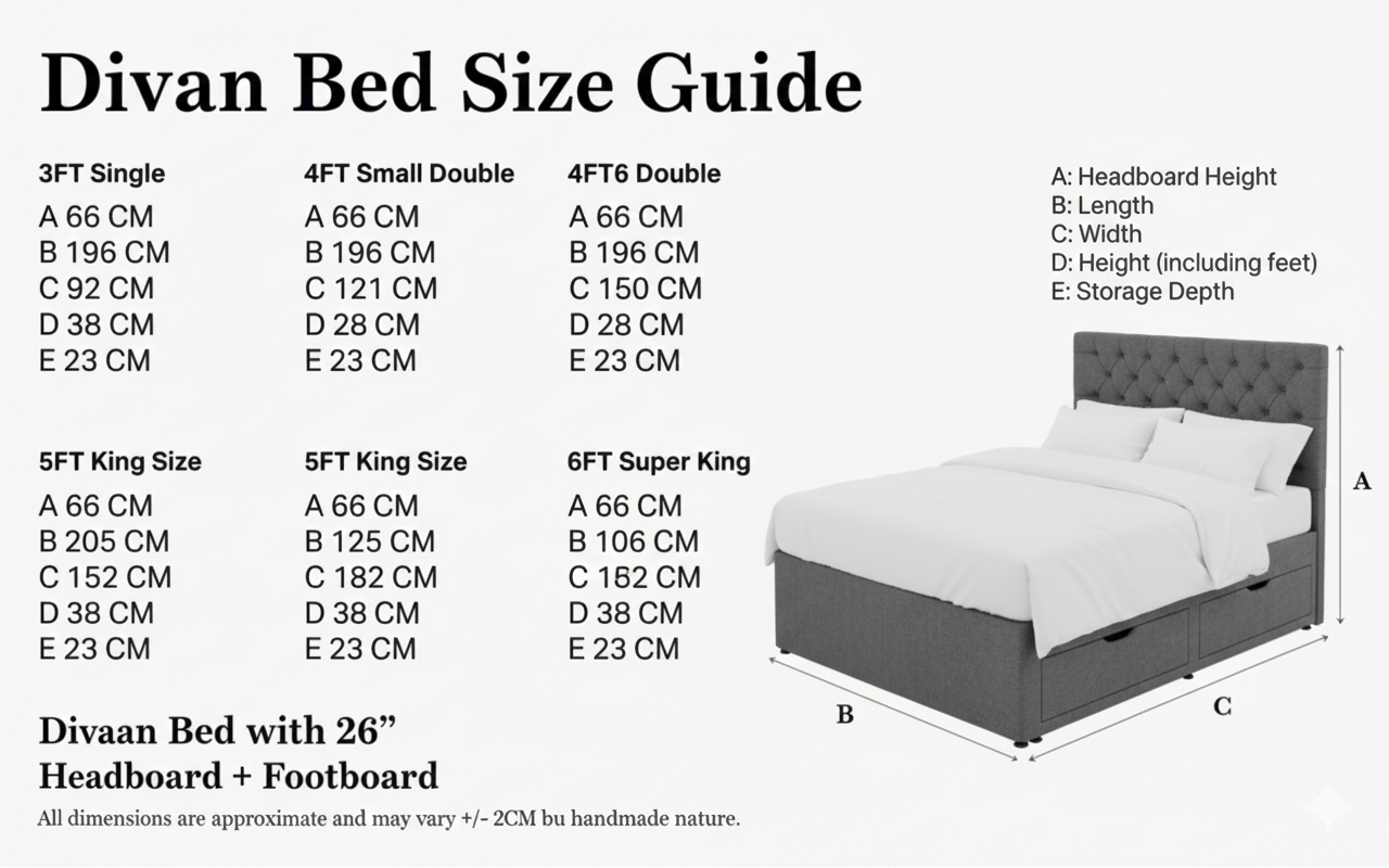 Divan Bed with Mattress - Big Deal | Affordable in Price Premium in Quality | Storage Options | All Sizes | Next Day Delivery