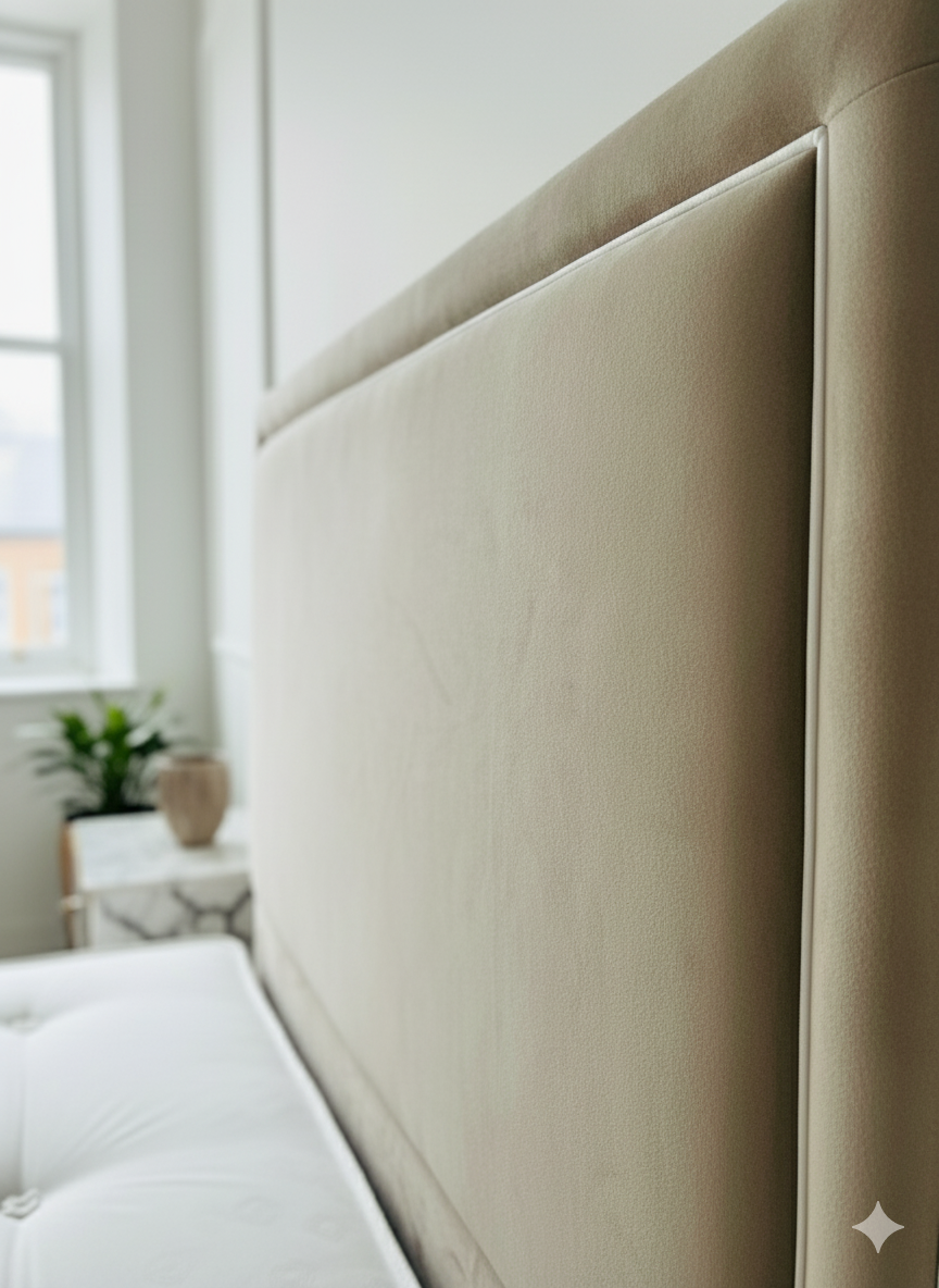 Zara Bed - 54 inches Zara Double Pipping Headboard