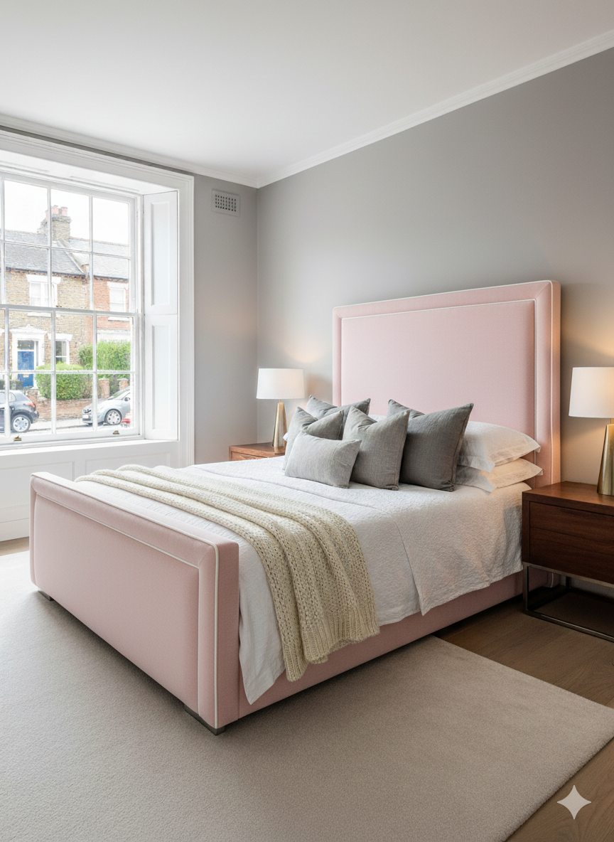 Zara Bed - 54 inches Zara Double Pipping Headboard