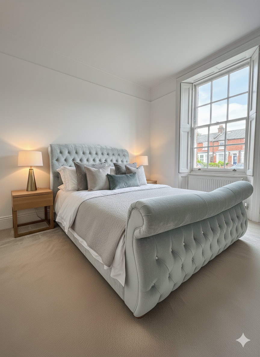 Sleigh Frame Bed - Curved Headboard