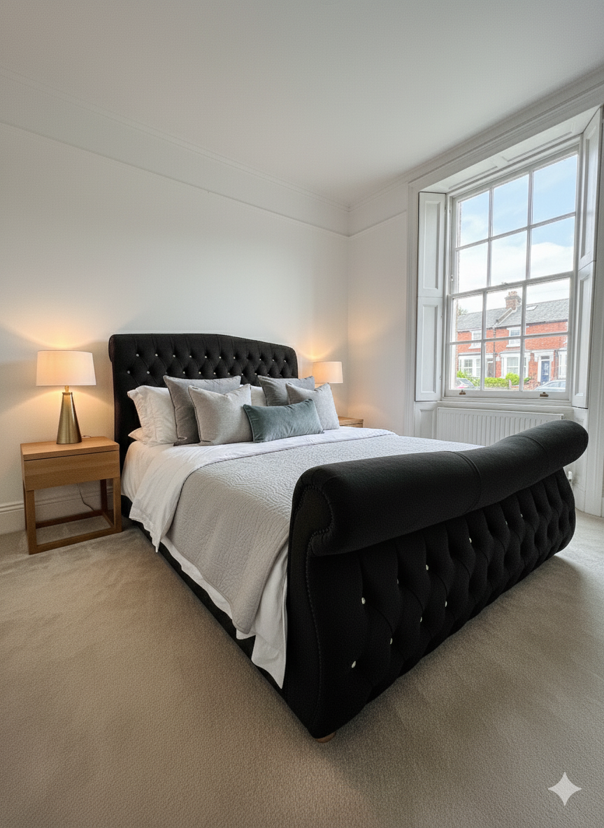 Sleigh Frame Bed - Curved Headboard