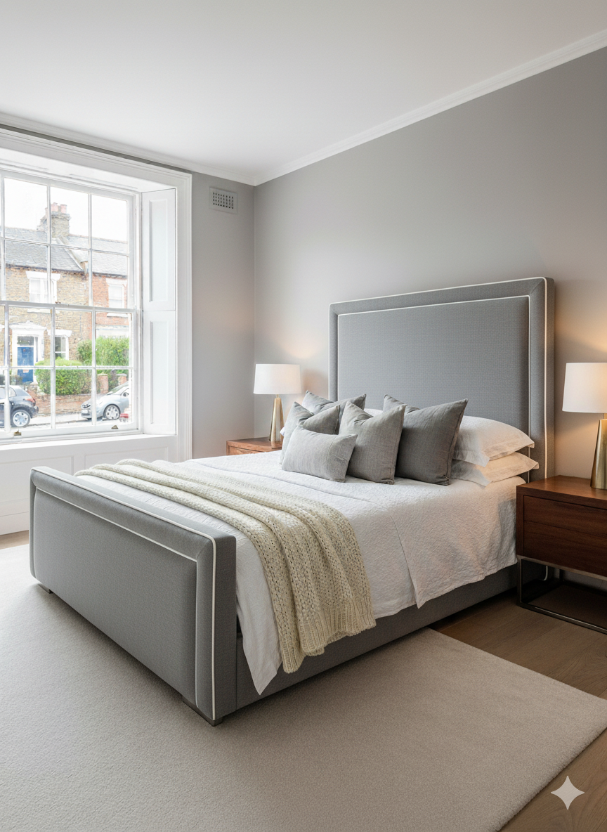 Zara Bed - 54 inches Zara Double Pipping Headboard