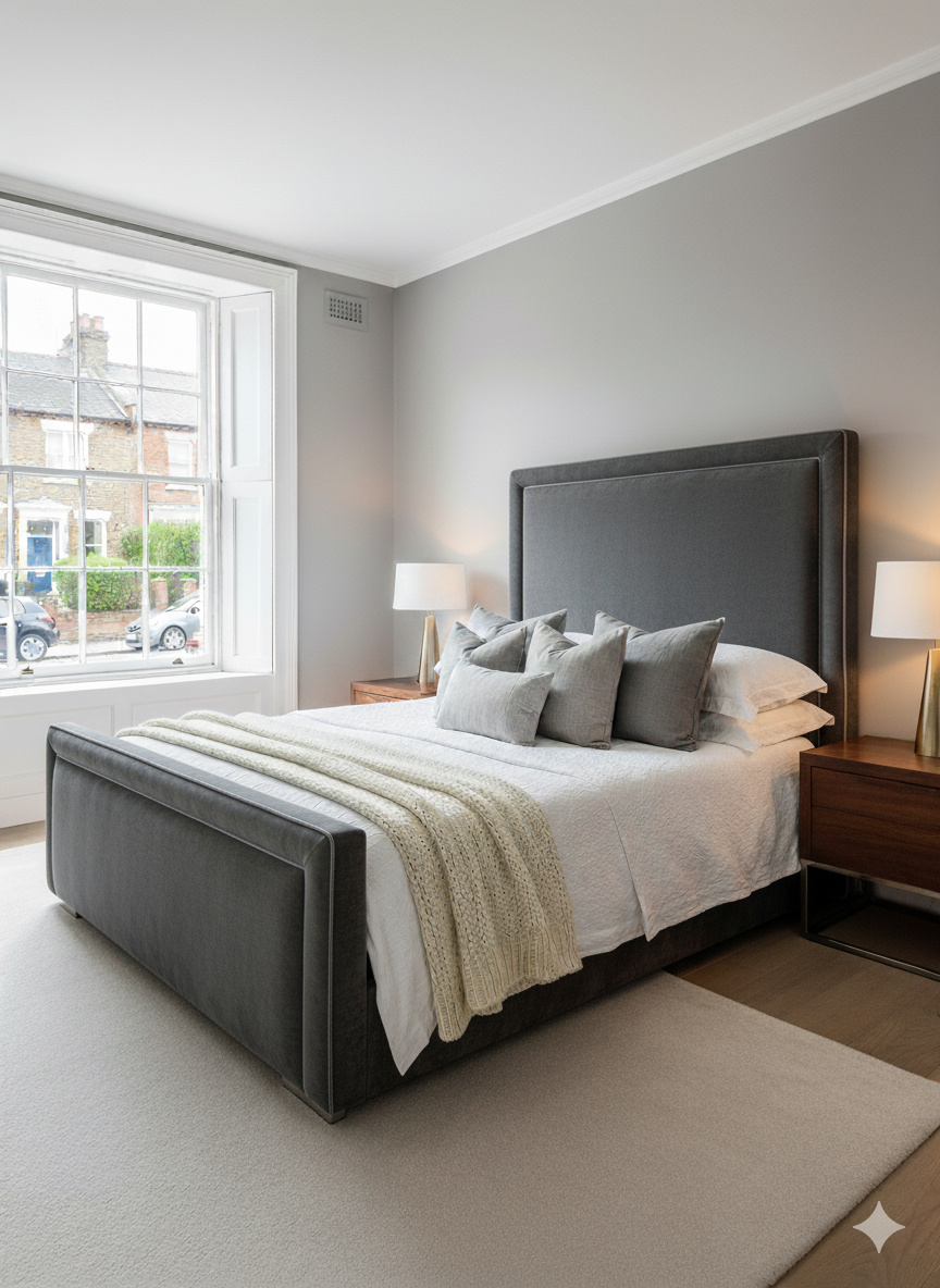 Zara Bed - 54 inches Zara Double Pipping Headboard