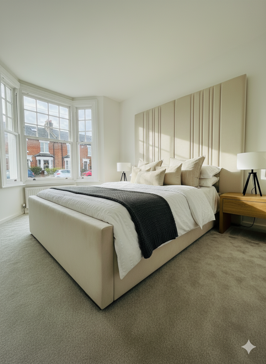 Frame bed - 84" inches line Extended Split Headboard