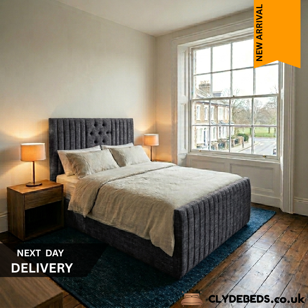 Elegance Ottoman Storage Bed - 54" Line & Chesterfield Panel Headboard and Footboard