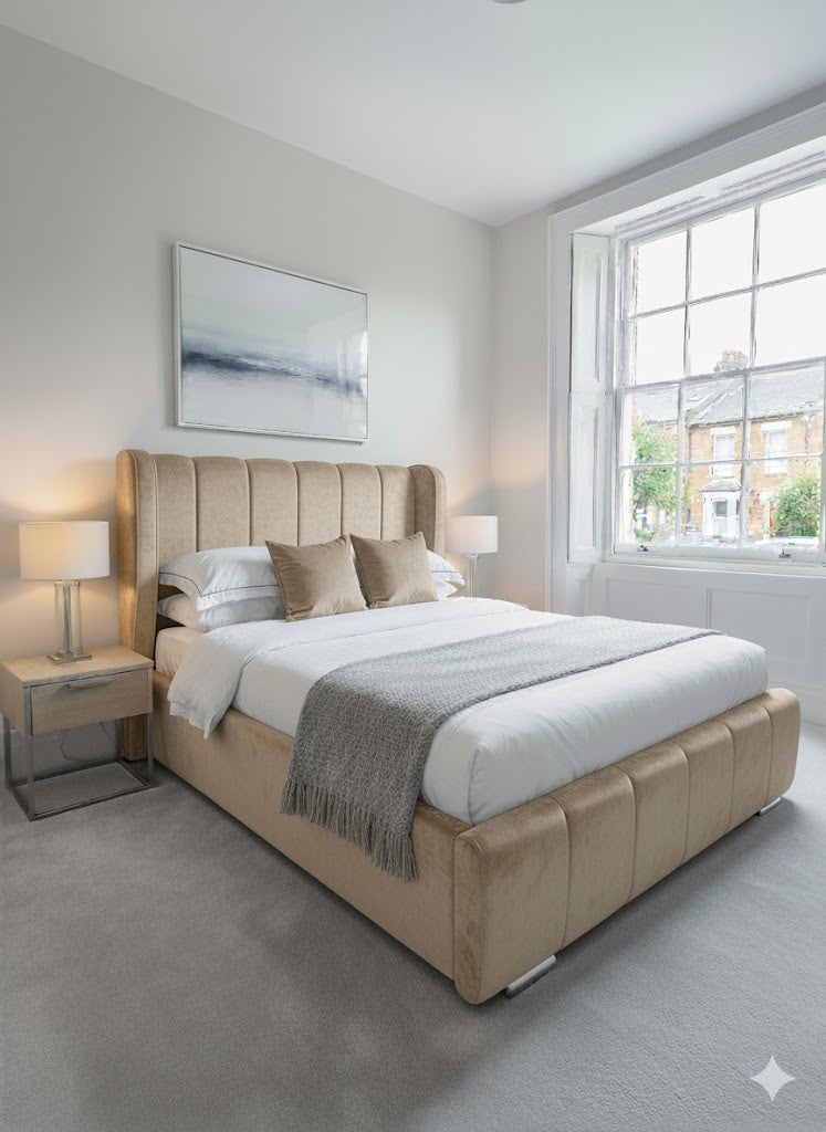 Valencia Frame bed - Thick Wings 54" Line Headboard