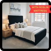 Extra Padding Frame Bed - 54" Line Narrow Headboard and Footboard With Roslin Mattress