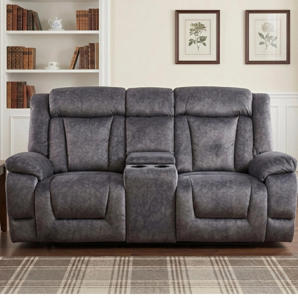 BUNUS grey fabric 2-seater sofa