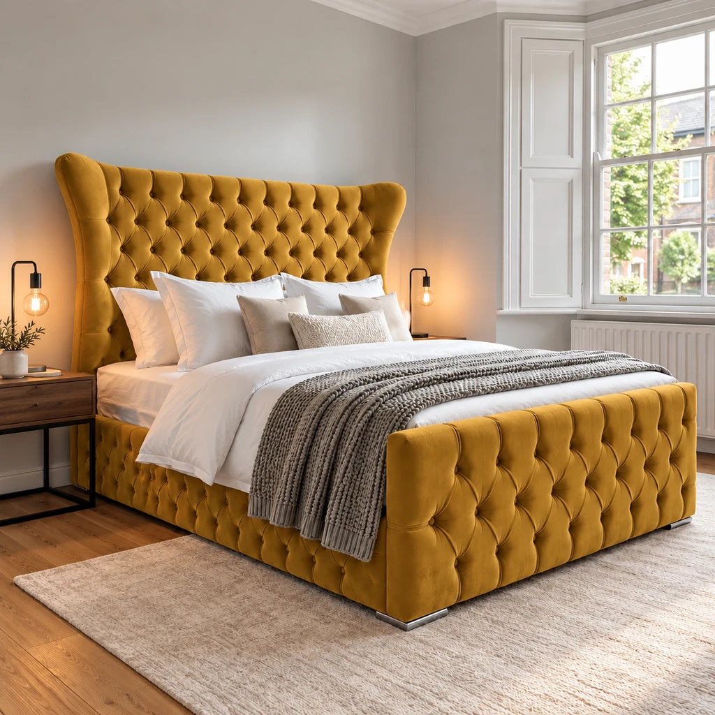 Mustard Butterfly bed frame