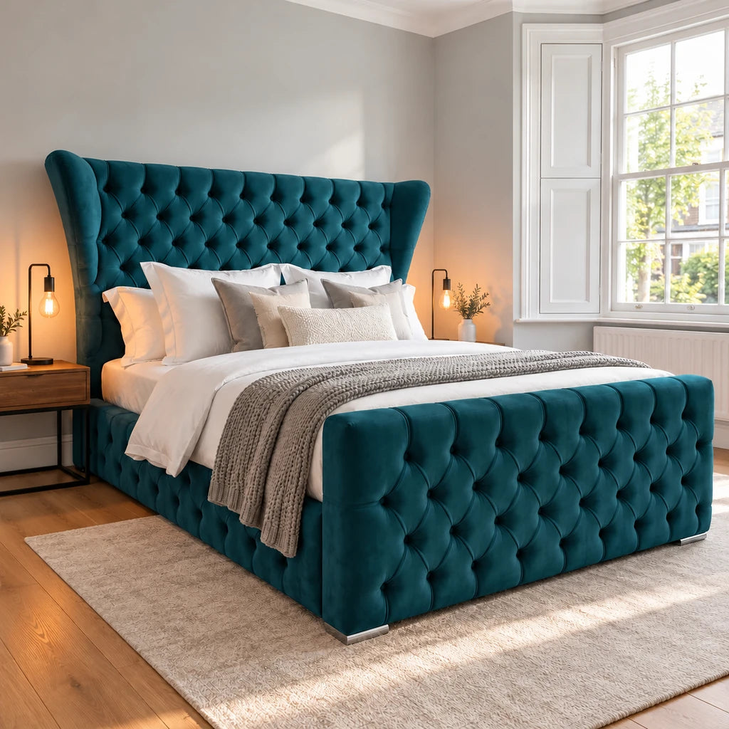Teal Butterfly bed frame