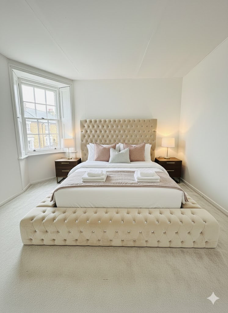 Ambassador Frame Bed - Full chesterfield with 64" headboard