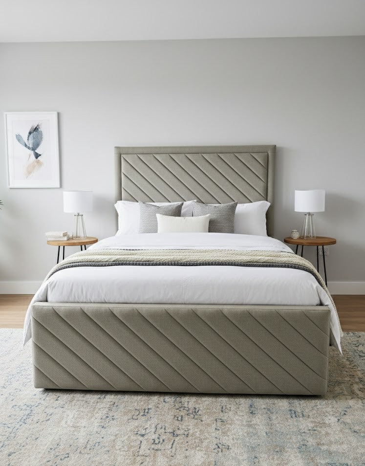 Windsor High Side Frame Bed - 60" diagonal line princess Headboard and footboard