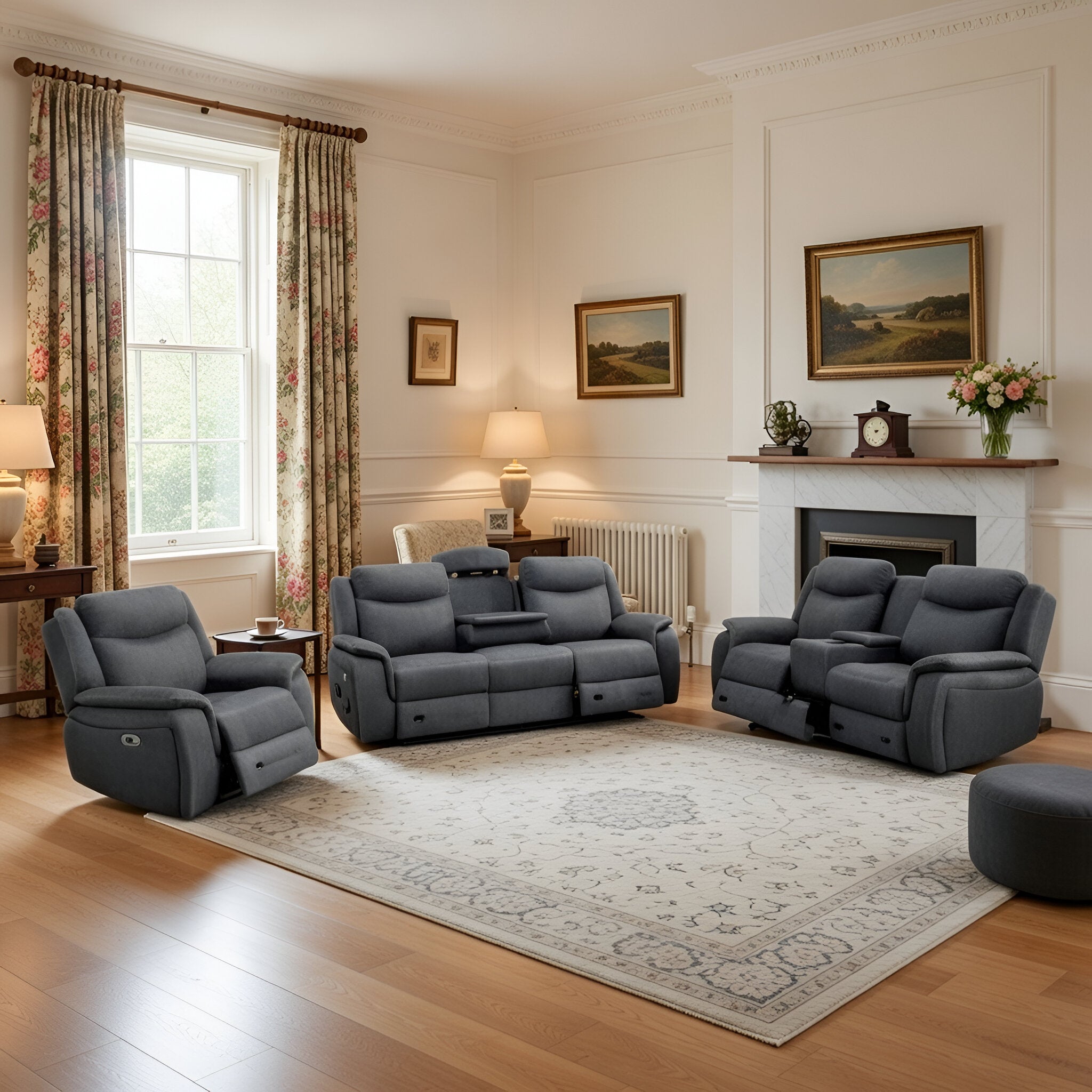 Sofa | Electric Recliner Sofa Suite with USB/USB-C, Wireless Charging, LED Light & Speakers