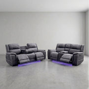 Hannah grey microfibre electric recliner 3 and 2 sofa set