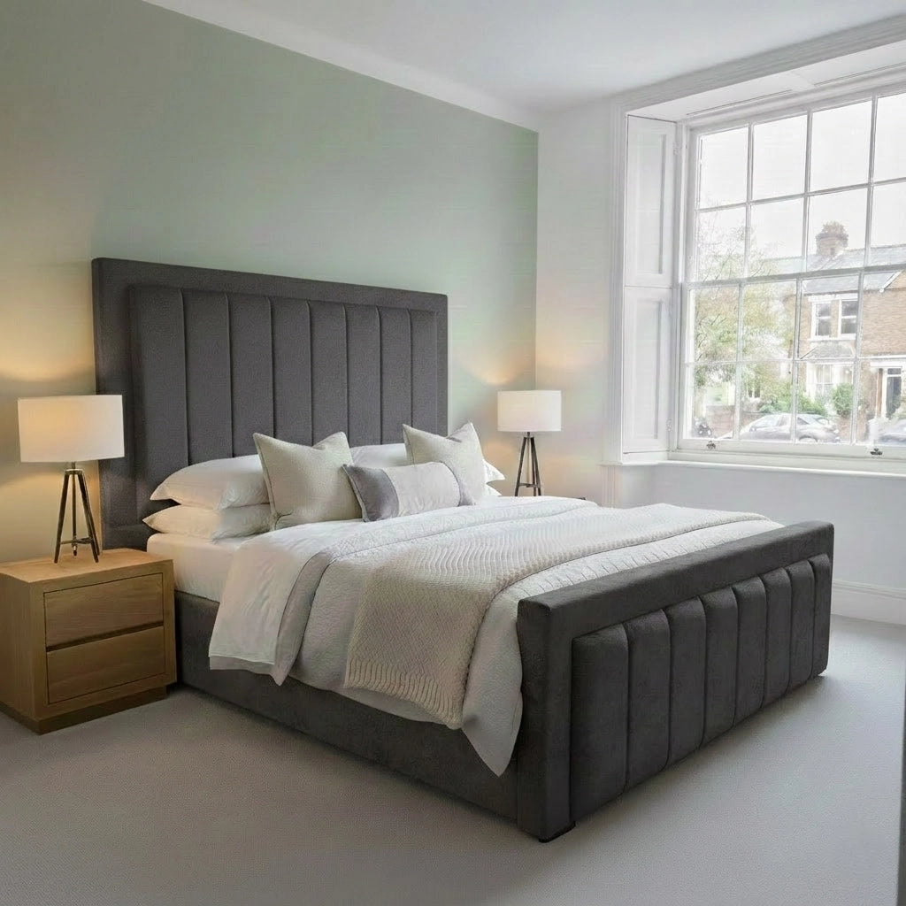 Iris Bed Frame in plush steel