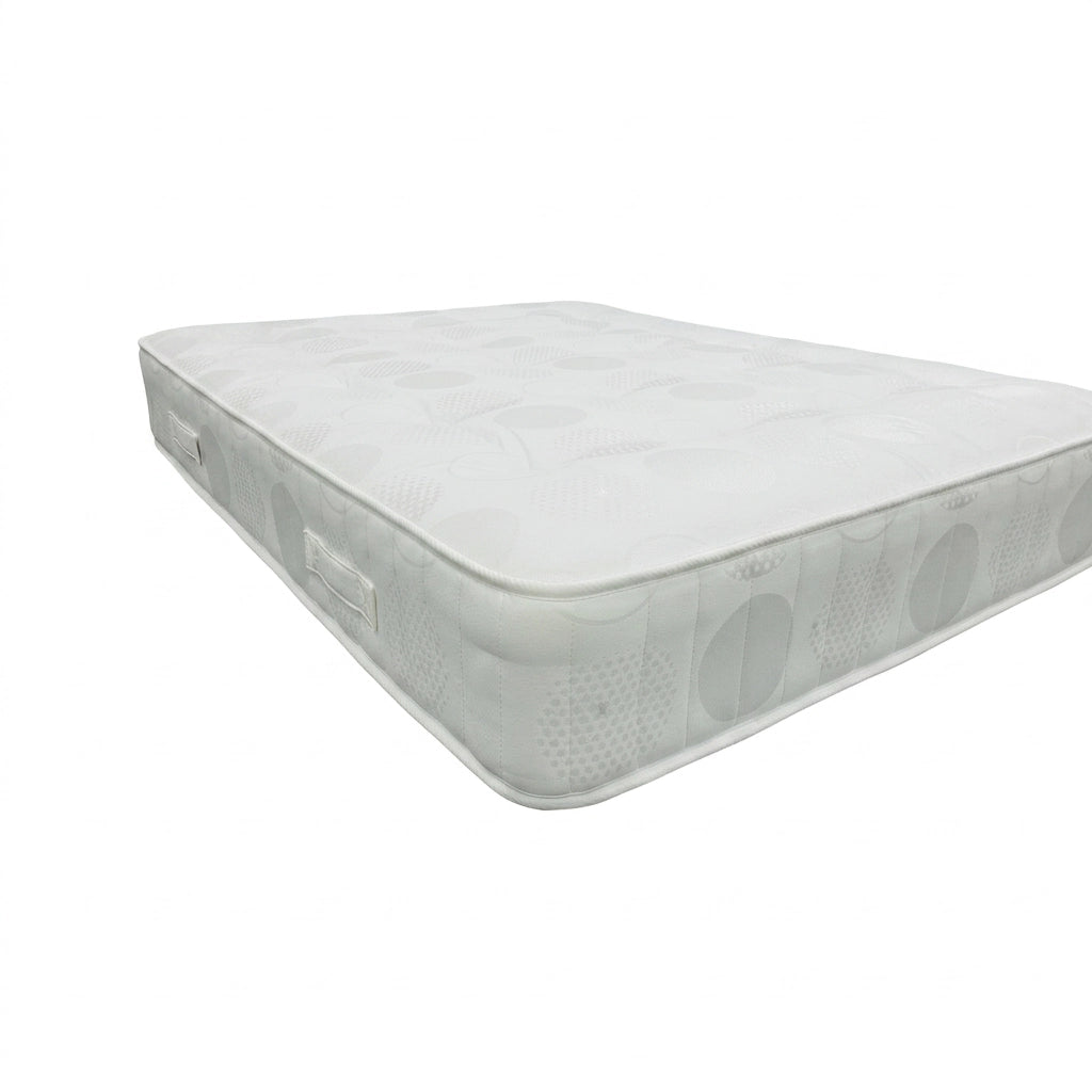 Maple open coil mattress angled view