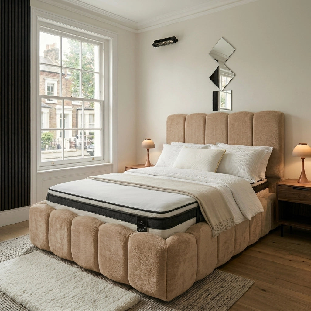 Mink bubble bed frame with 54 inch bubble line headboard