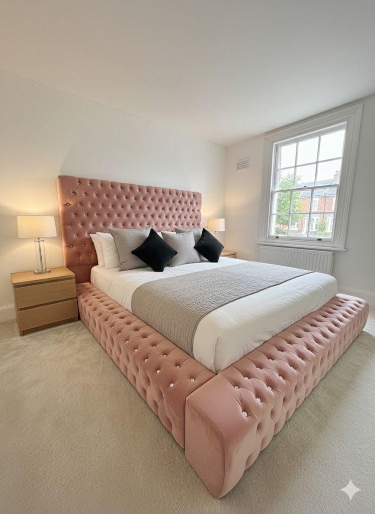 Ambassador Frame Bed - Full chesterfield with 64" headboard