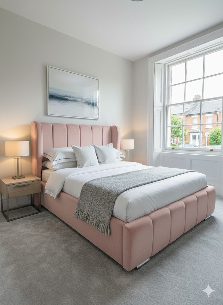 Valencia Frame bed - Thick Wings 54" Line Headboard