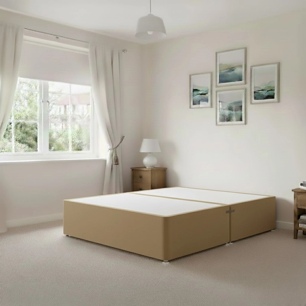 Plush velvet divan base in Plush Mink