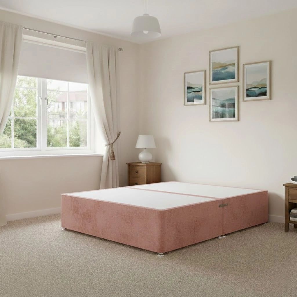 Plush velvet divan base in Plush Pink