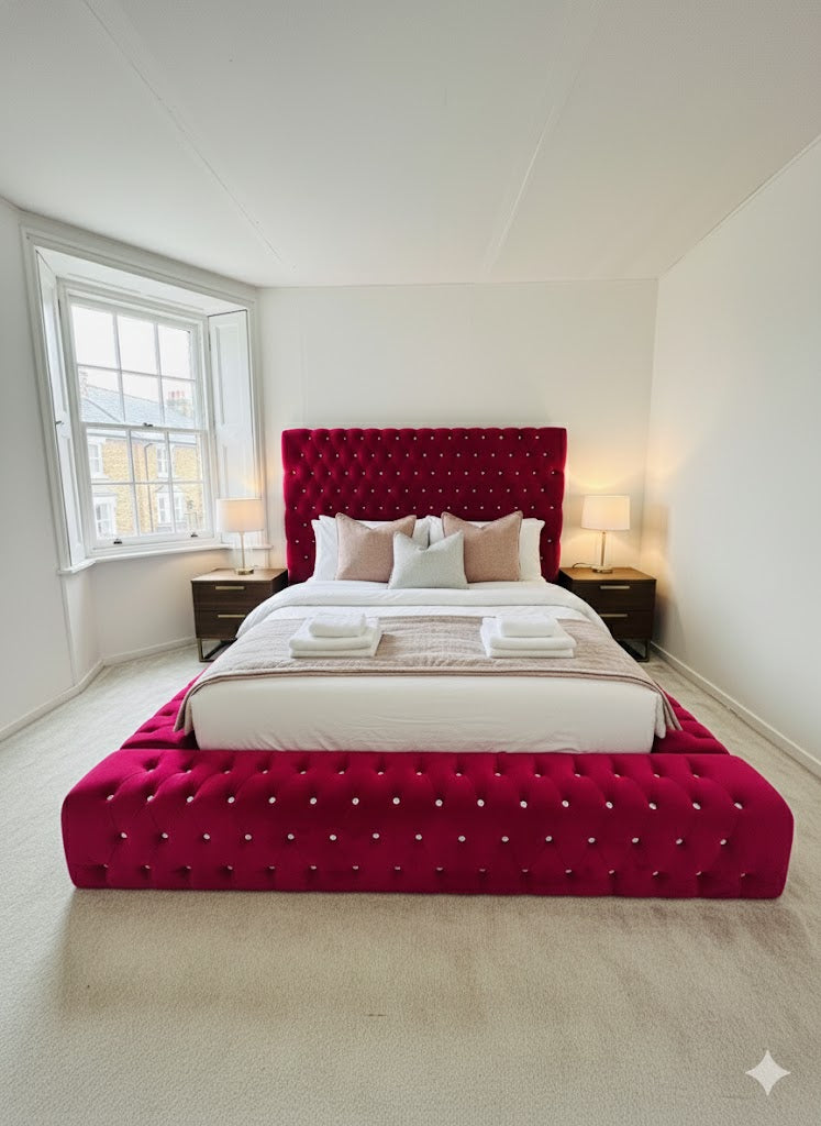 Ambassador Frame Bed - Full chesterfield with 64" headboard