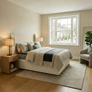 Sharon fabric divan ottoman bed in Stone