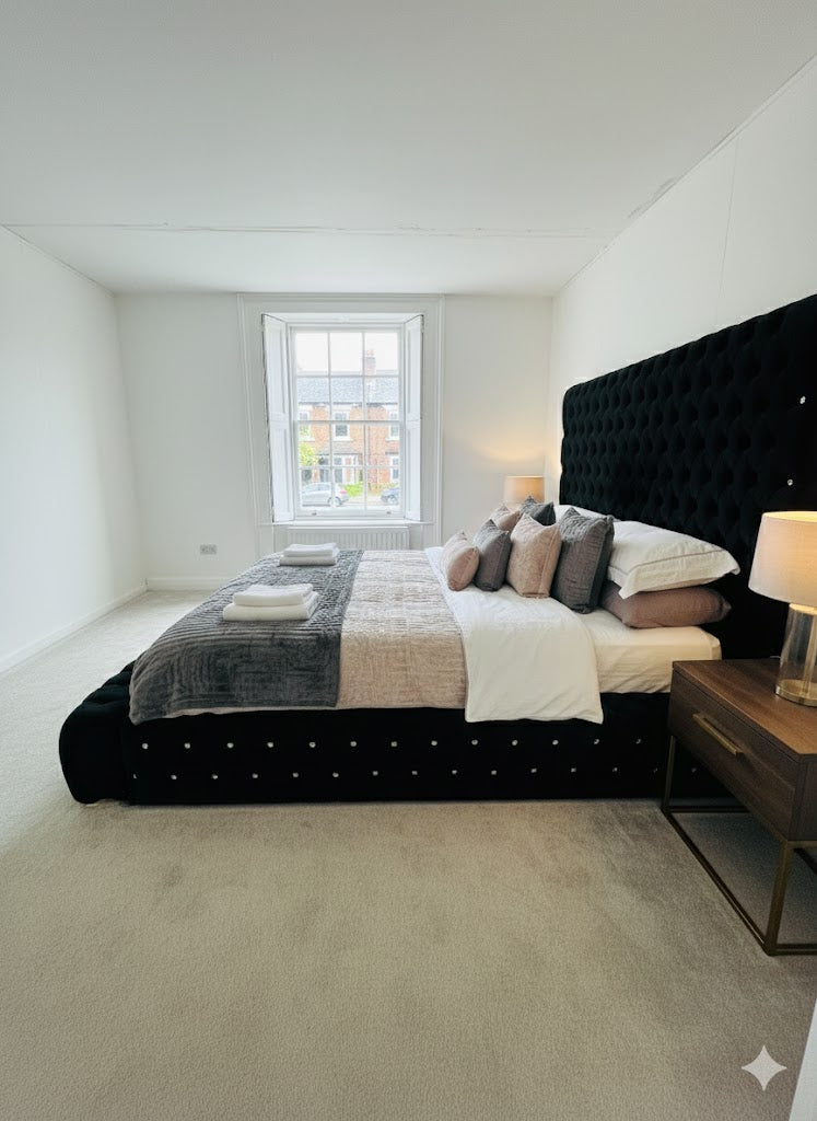 Ambassador Frame Bed - Full chesterfield with 64" headboard