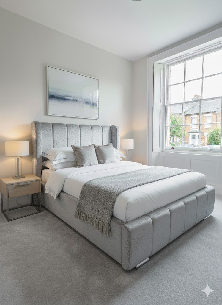 Valencia Frame bed - Thick Wings 54" Line Headboard