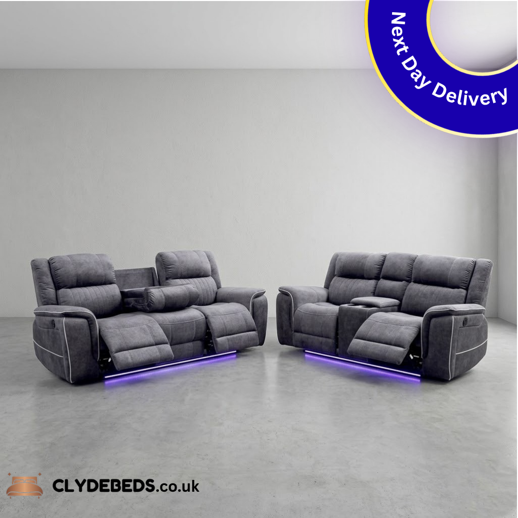 Hanna Fabric Suite Sofa - 3 seats 2 and 1 seats | Electric Sofa