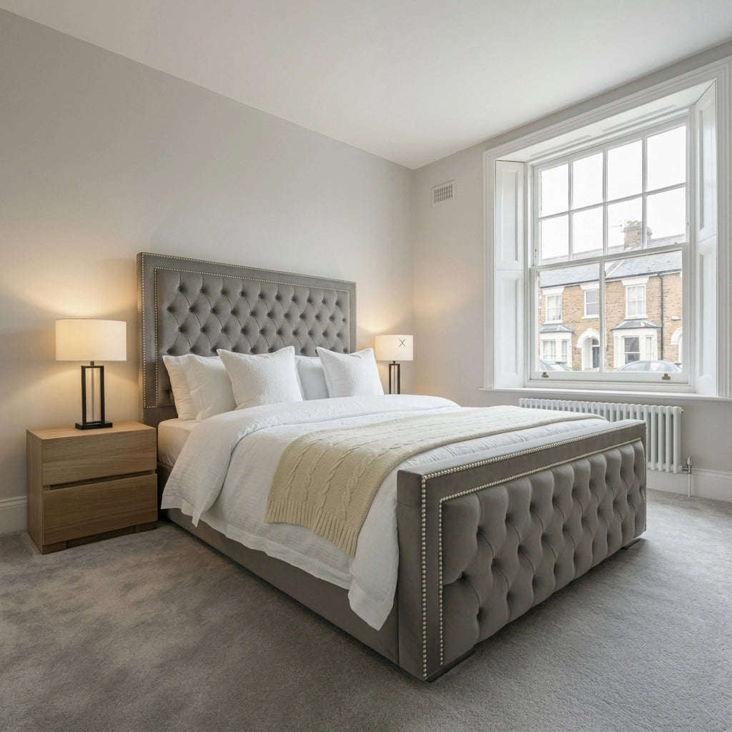 Steel grey Stylo bed frame