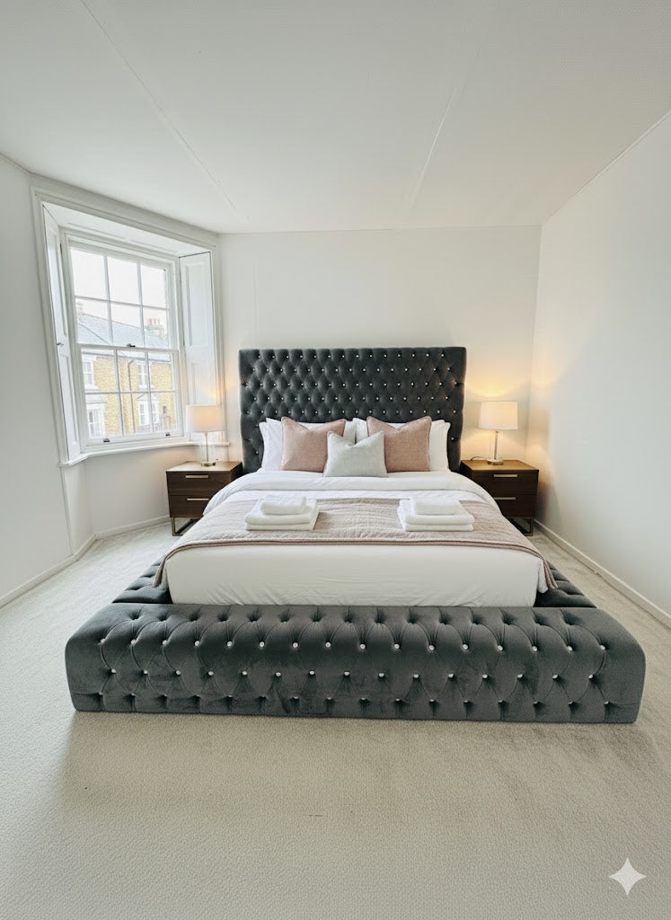 Ambassador Frame Bed - Full chesterfield with 64" headboard