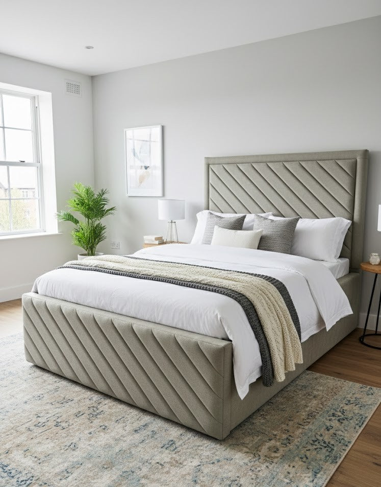 Windsor High Side Frame Bed - 60" diagonal line princess Headboard and footboard